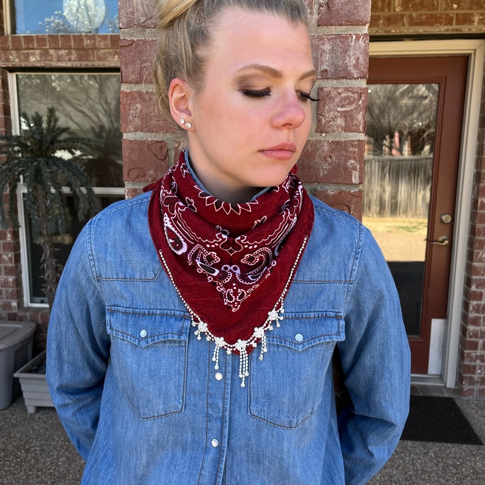 New rhinestone trim bandanna